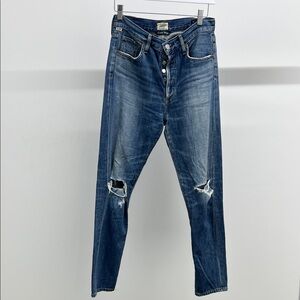 Citizens Of Humanity High Rise Distressed Blue Jeans